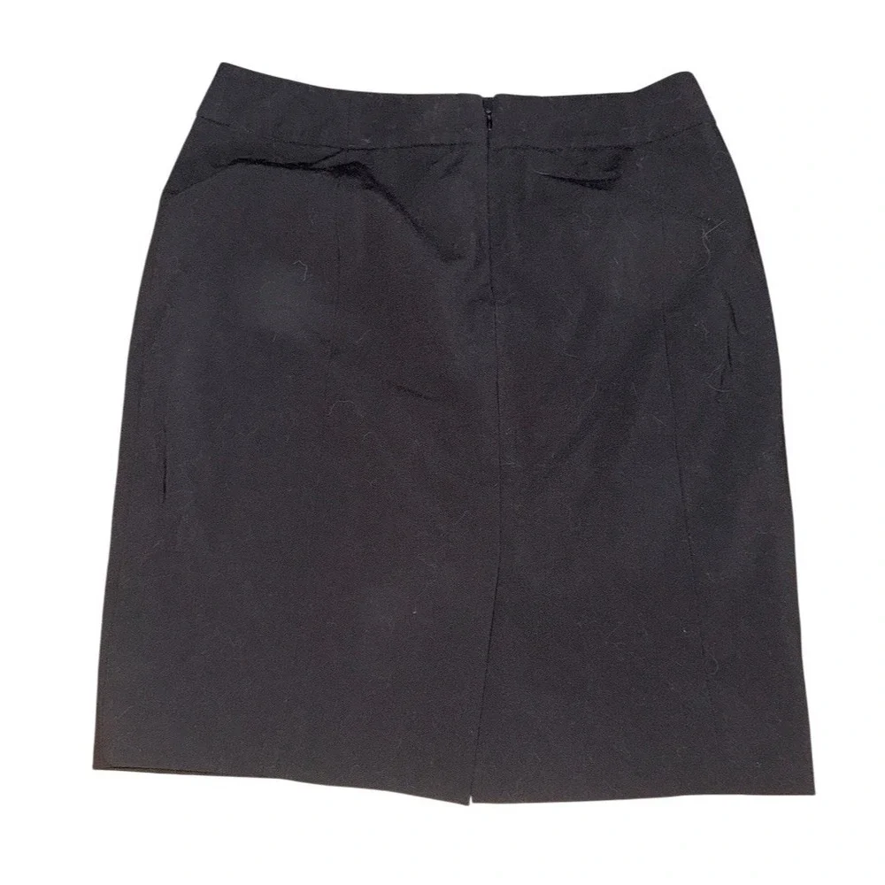 Calvin Klein Skirt 8P Black Knee Pencil Lined Stretch capsule office siren slit